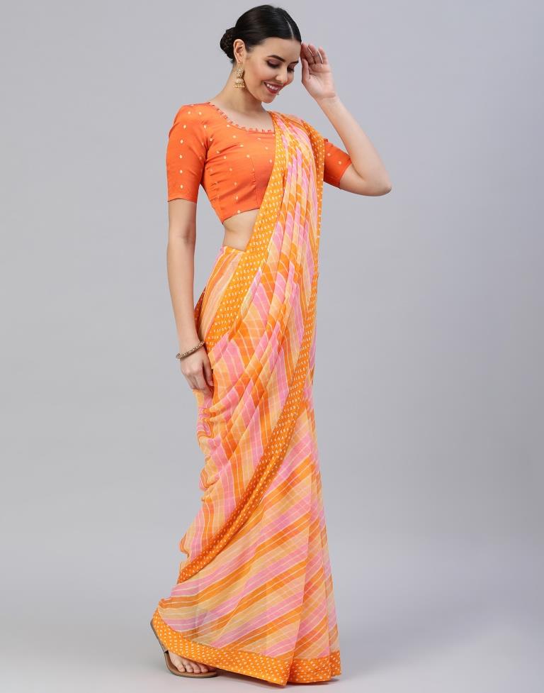 Multicoloured Printed Georgette Saree