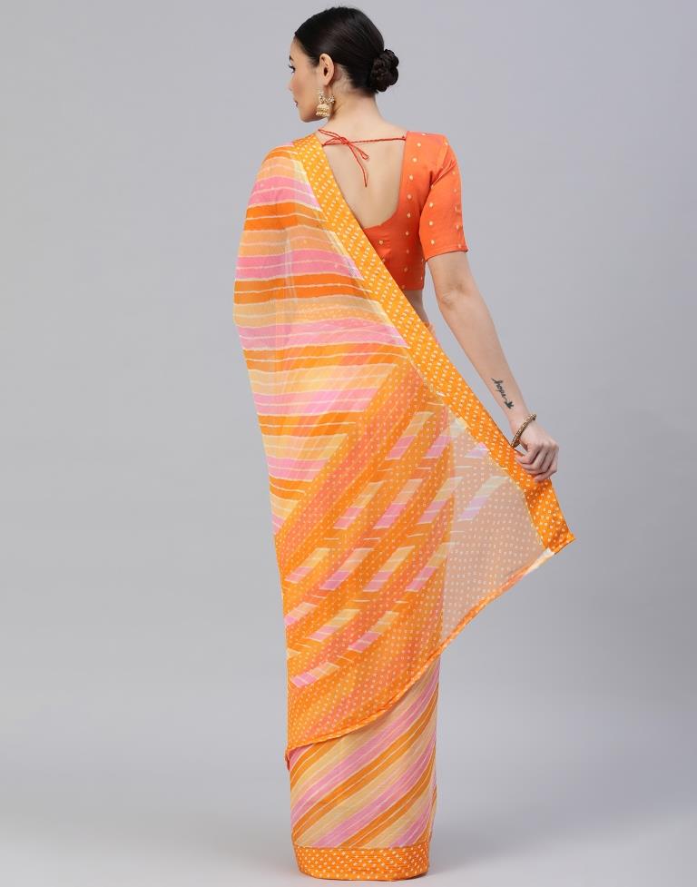 Multicoloured Printed Georgette Saree
