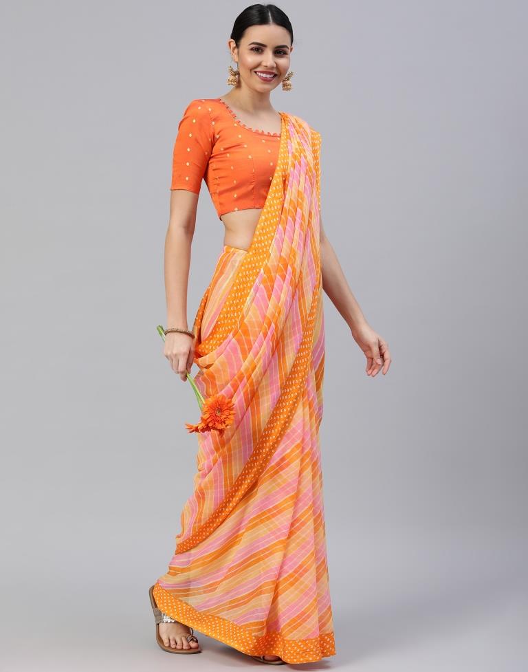 Multicoloured Printed Georgette Saree
