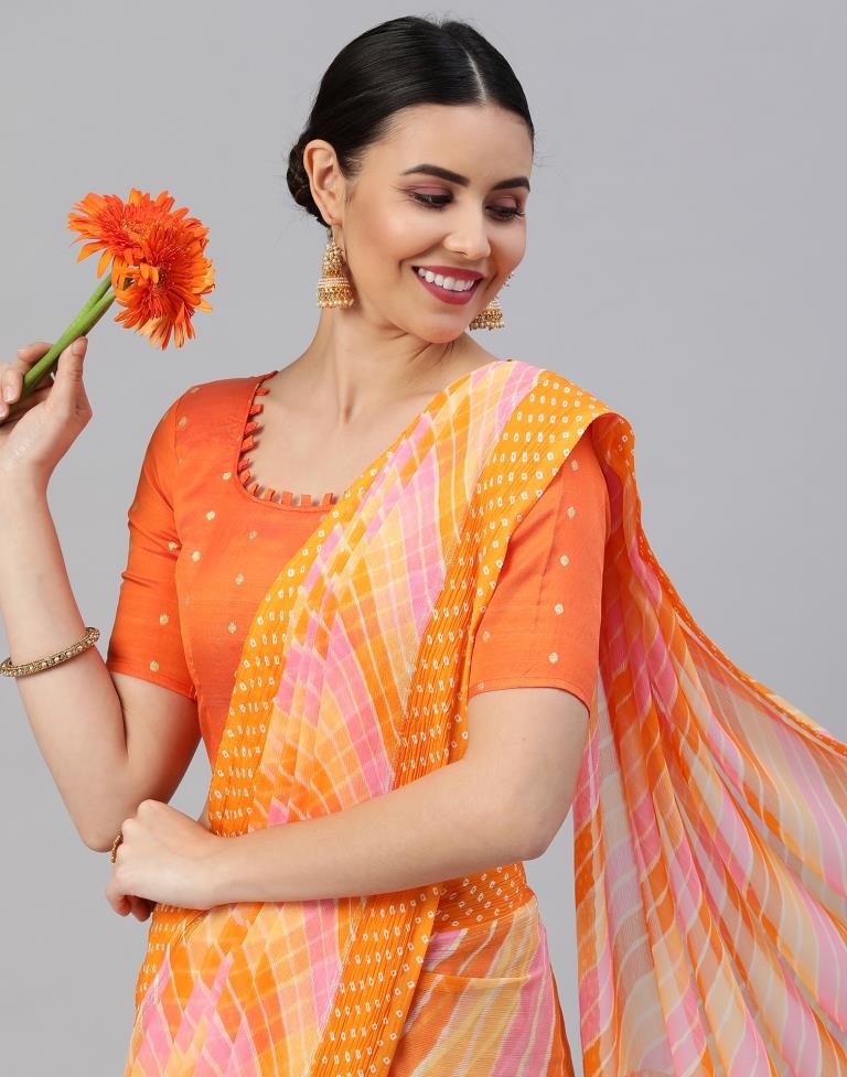 Multicoloured Printed Georgette Saree