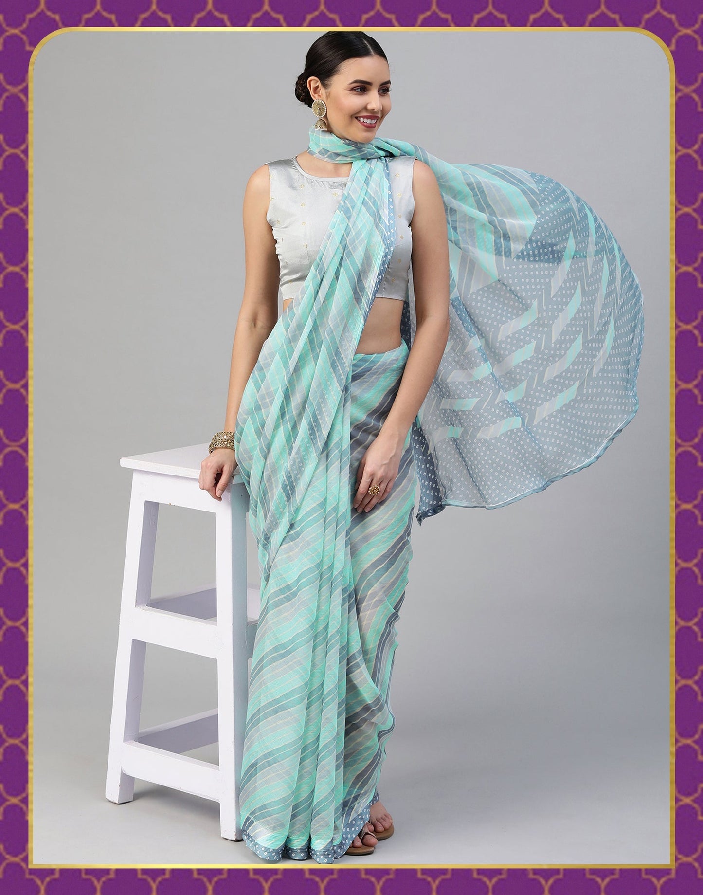 Light Blue Georgette Saree | Sudathi