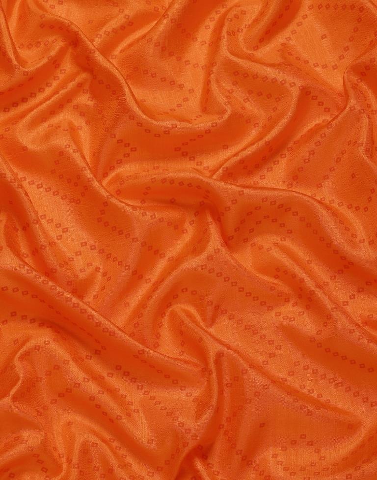 Dark Orange Bandhani Silk Saree