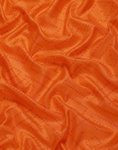 Dark Orange Bandhani Silk Saree