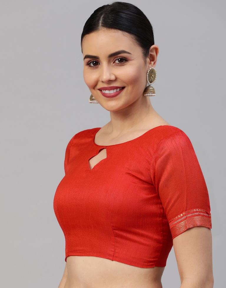 Dark Orange Bandhani Silk Saree