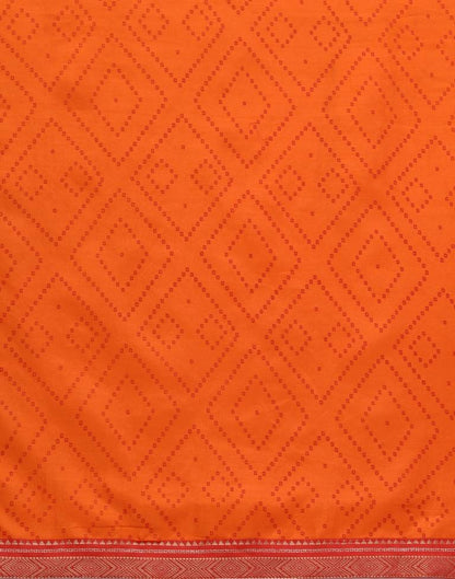 Dark Orange Bandhani Silk Saree