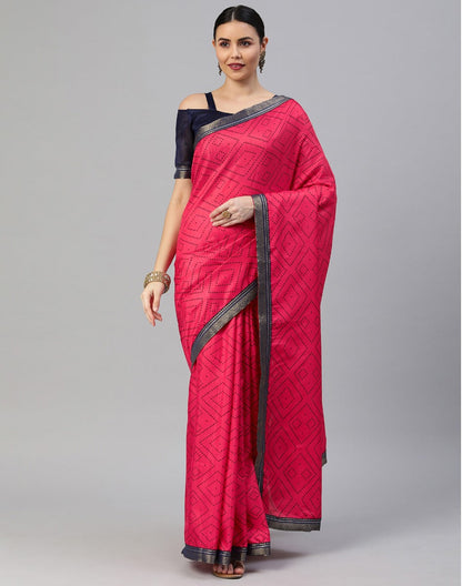 Hot Pink Bandhani Silk Saree | Sudathi