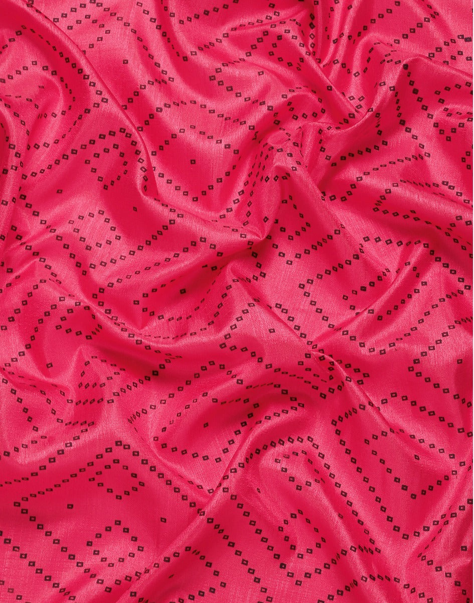 Hot Pink Bandhani Silk Saree | Sudathi