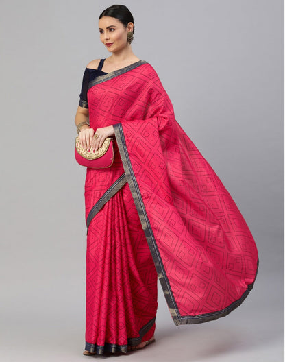 Hot Pink Bandhani Silk Saree | Sudathi