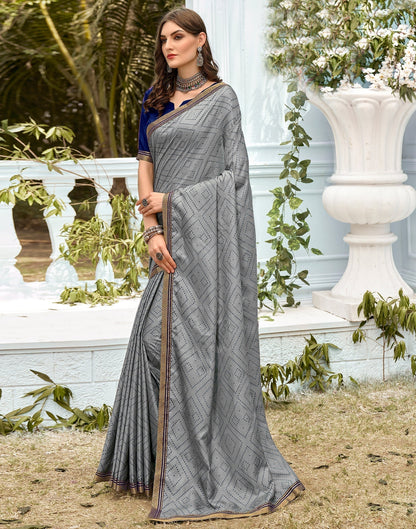 Grey Bandhani Silk Saree | Sudathi