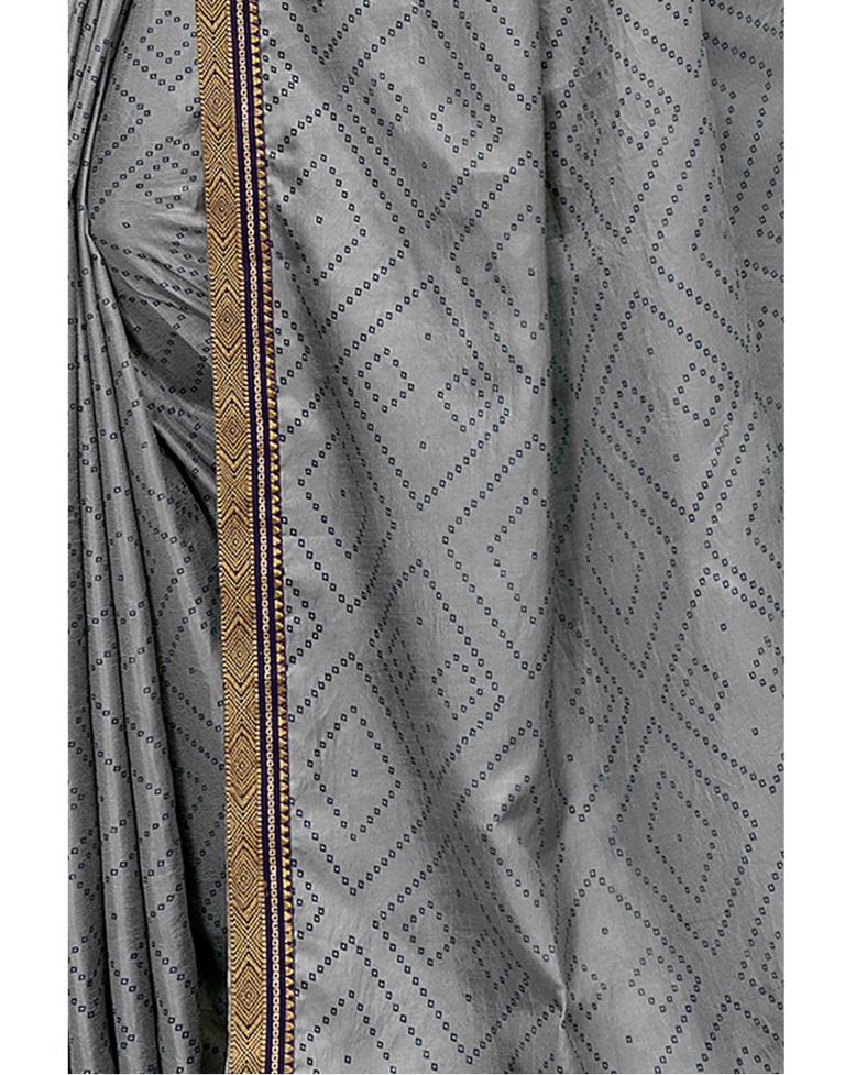 Grey Bandhani Silk Saree | Sudathi