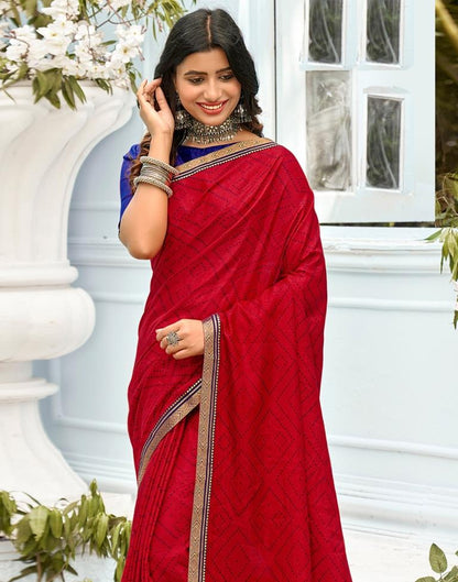 Red Bandhani Silk Saree | Sudathi