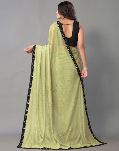 Light Olive Green Sequence Saree | Sudathi