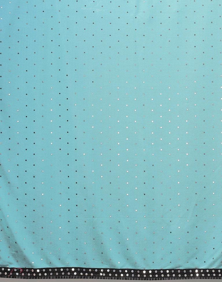 Sky Blue Sequence Saree | Sudathi