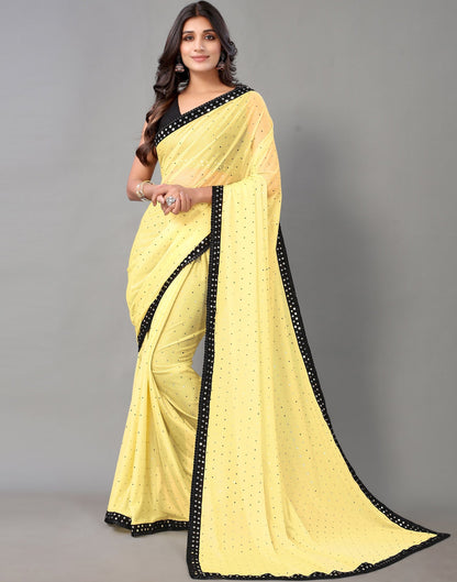 Yellow Sequence Saree | Sudathi