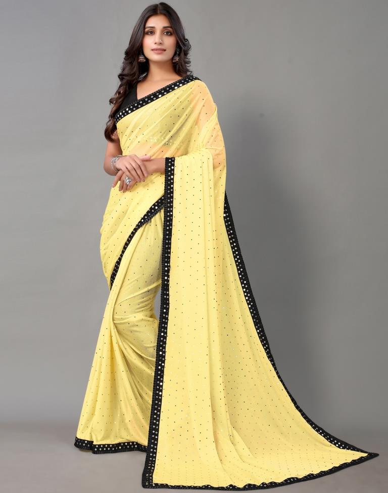 Yellow Sequence Saree | Sudathi