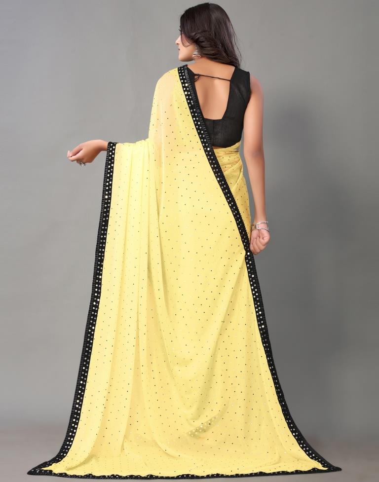 Yellow Sequence Saree | Sudathi