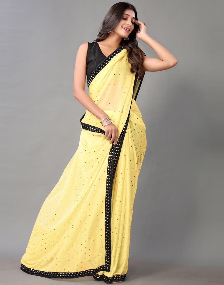 Yellow Sequence Saree | Sudathi