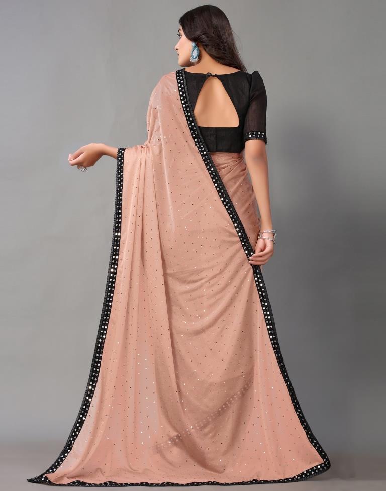 Peach Sequence Saree | Sudathi