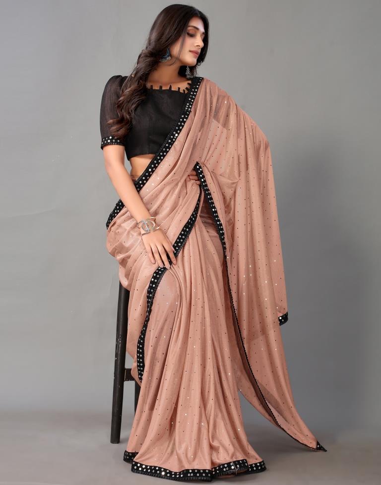 Peach Sequence Saree | Sudathi
