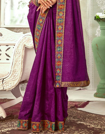 Purple Weaving Silk Saree