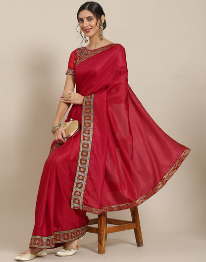 Maroon Silk Saree | Sudathi