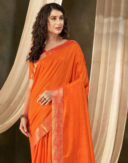 Orange Silk Saree | Leemboodi