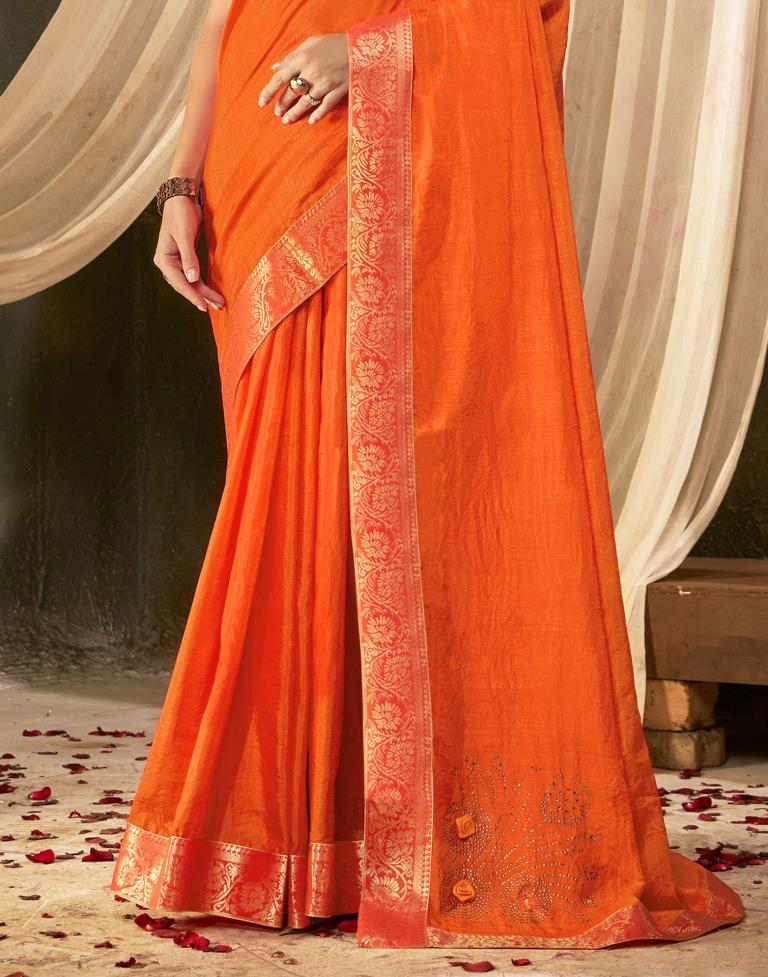Orange Silk Saree | Leemboodi