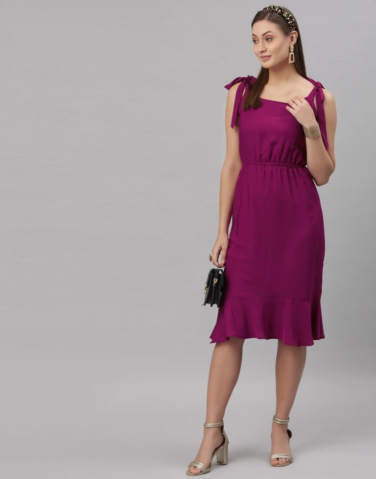 Wine A-line Dress | Sudathi