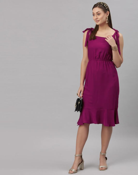 Wine A-line Dress | Sudathi