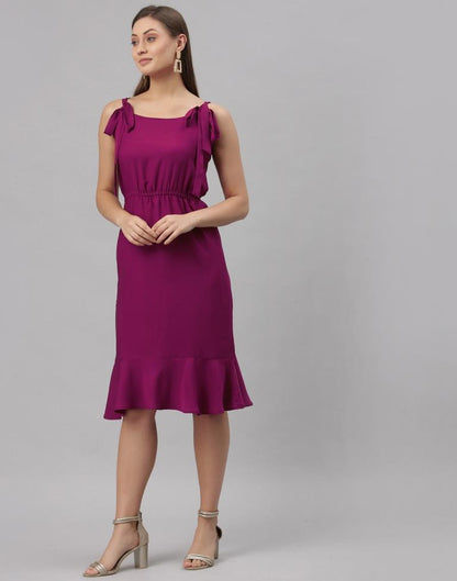 Wine A-line Dress | Sudathi