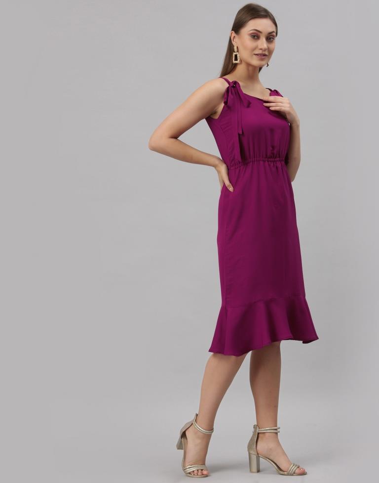 Wine A-line Dress | Sudathi