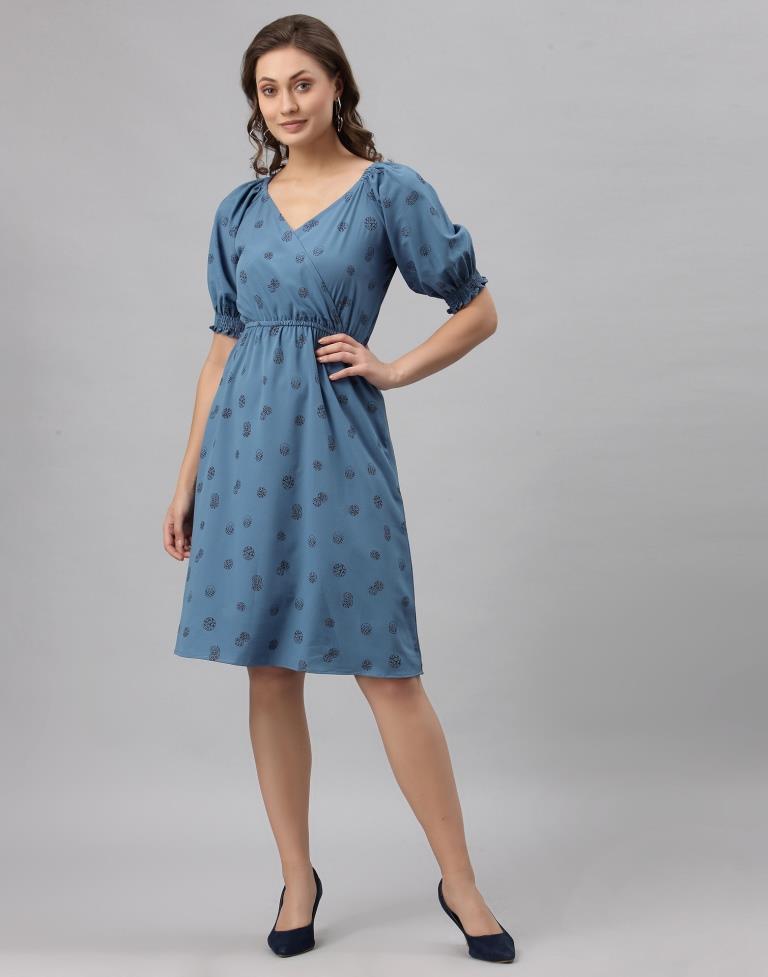 Teal Puff Sleeve Dress | Sudathi