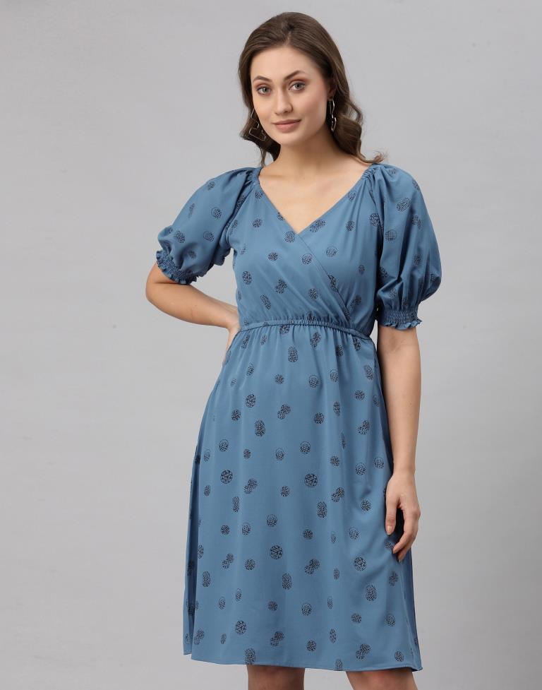 Teal Puff Sleeve Dress | Sudathi