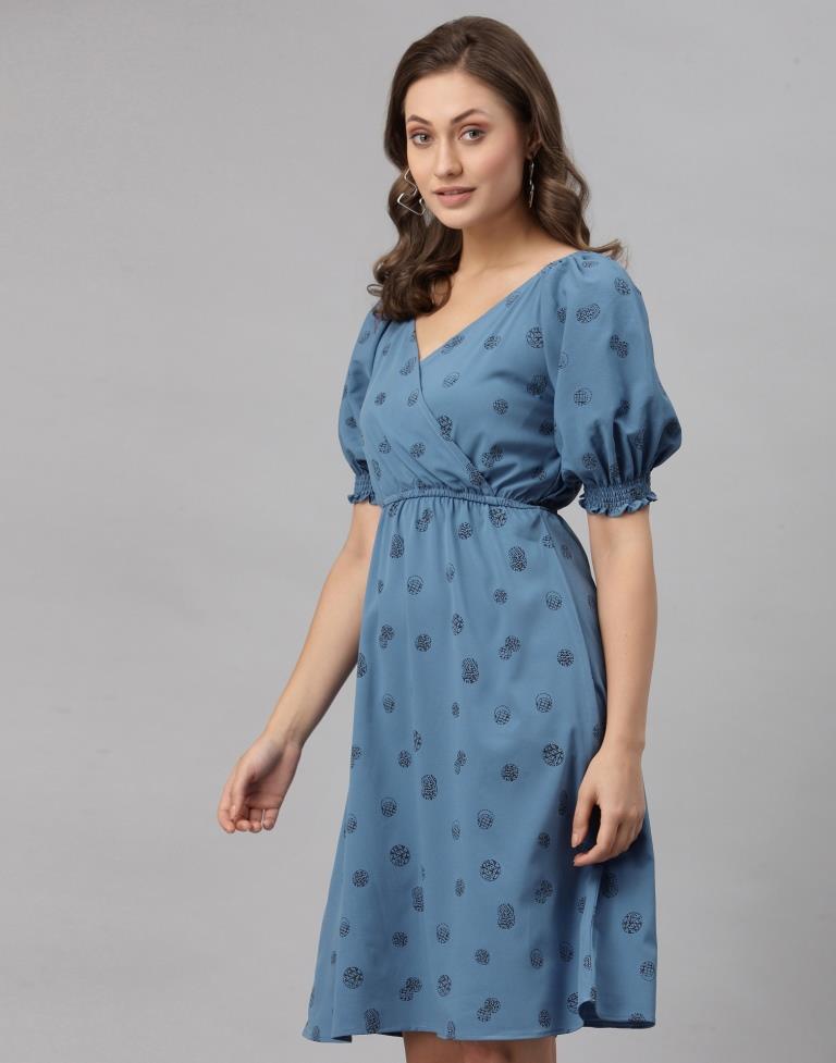 Teal Puff Sleeve Dress | Sudathi