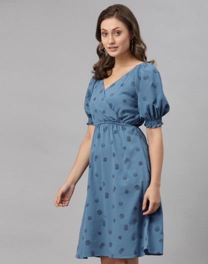 Teal Puff Sleeve Dress | Sudathi