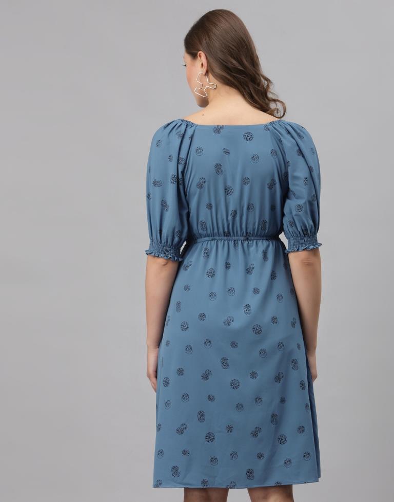 Teal Puff Sleeve Dress | Sudathi
