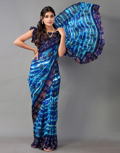 Blue Georgette Saree | Leemboodi