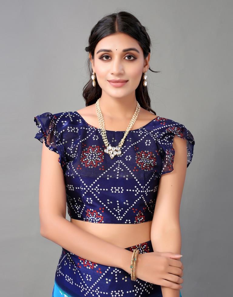 Blue Georgette Saree | Leemboodi