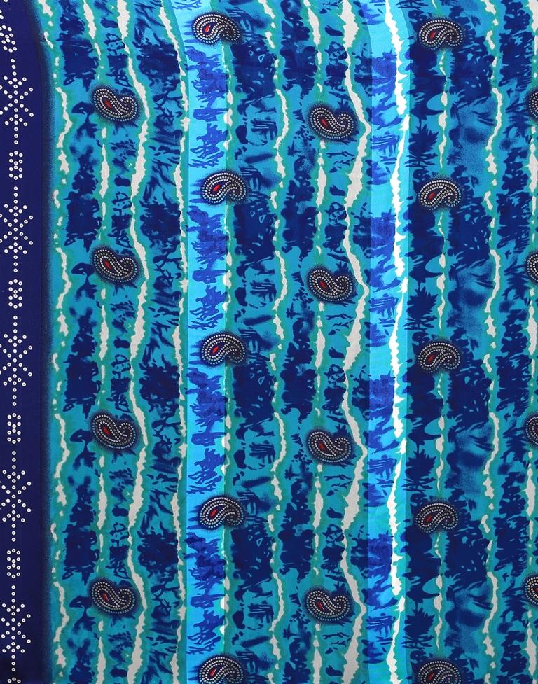 Blue Georgette Saree | Leemboodi