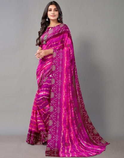 Hot Pink Georgette Saree | Sudathi