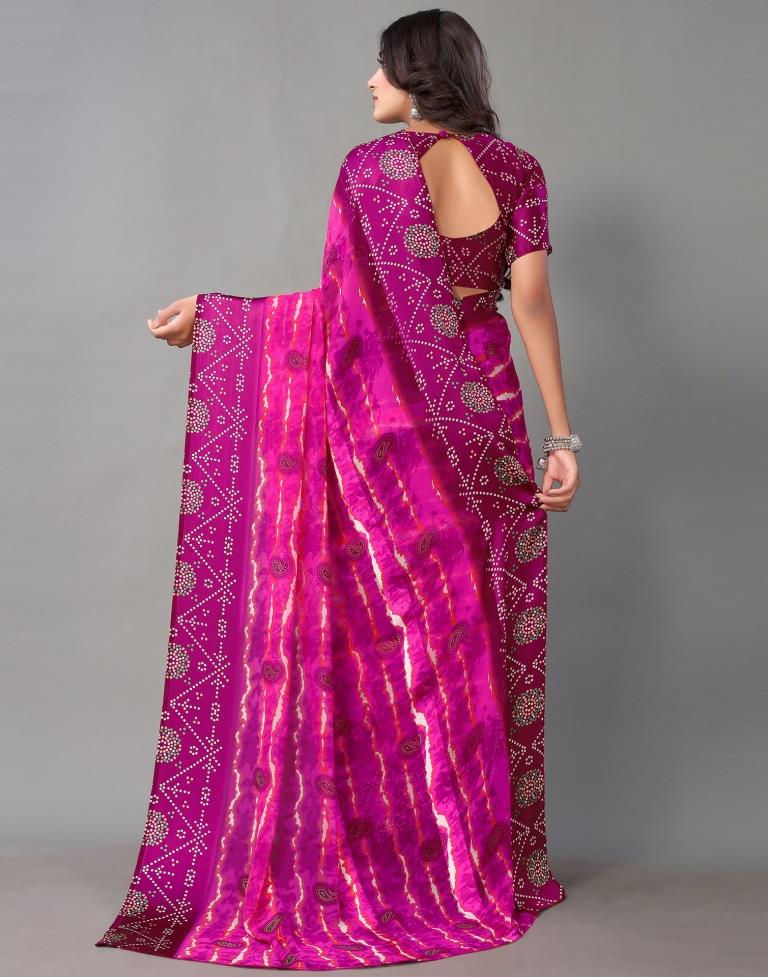Hot Pink Georgette Saree | Sudathi
