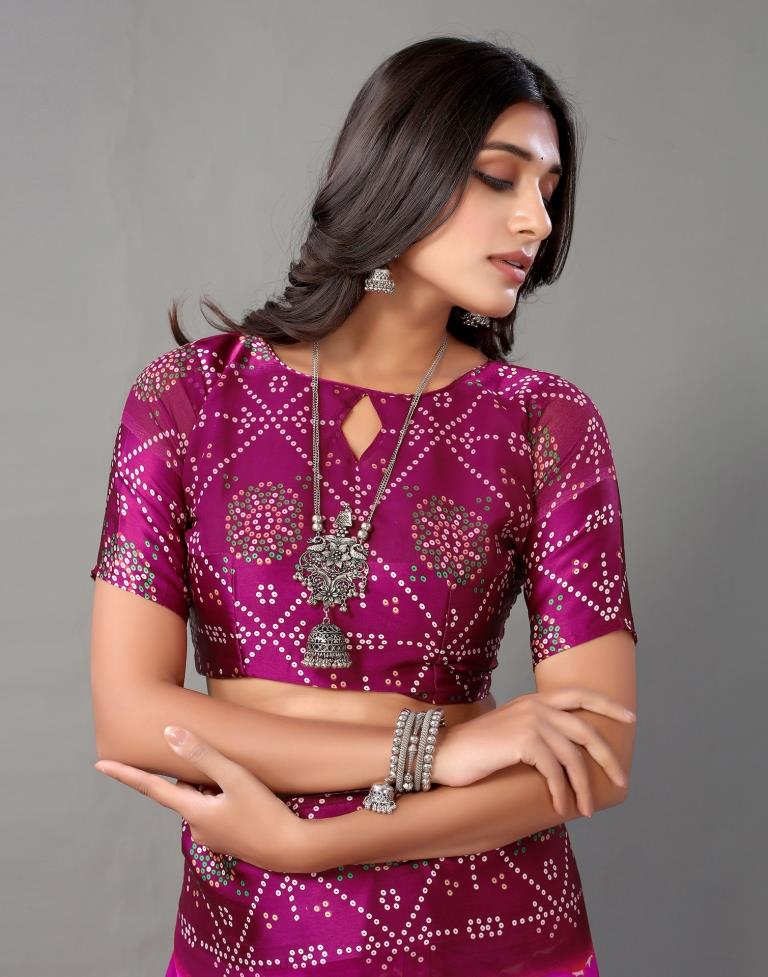 Hot Pink Georgette Saree | Sudathi