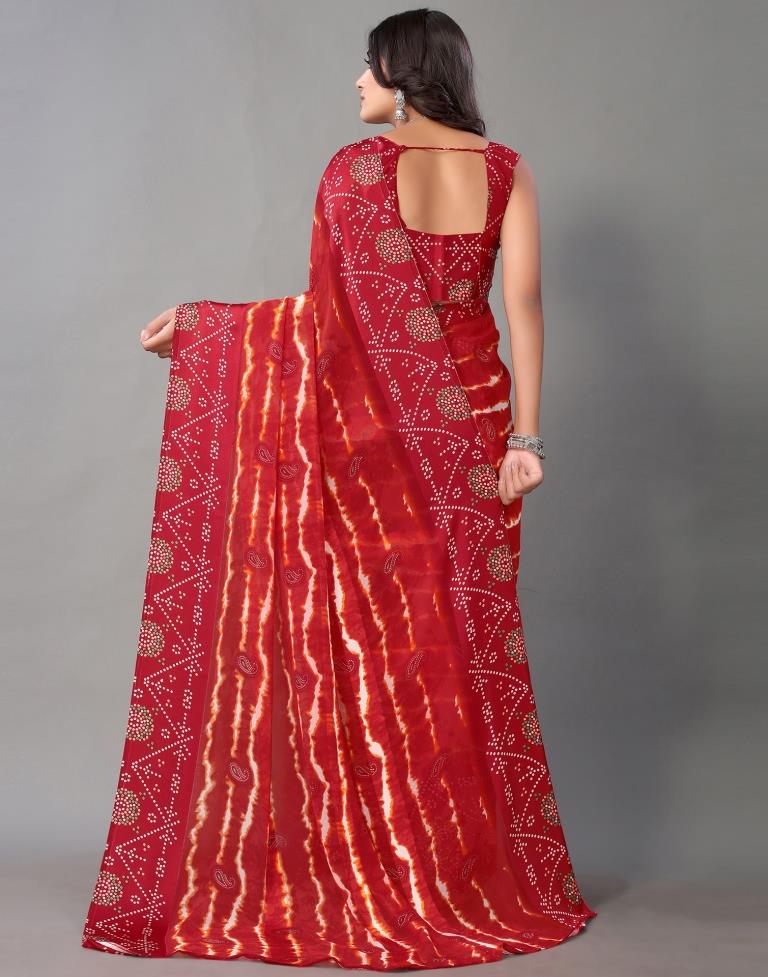Red Georgette Saree | Sudathi