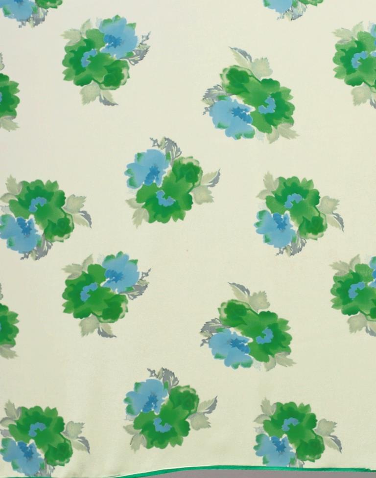 Light Green And Multicolored Georgette Saree | Leemboodi