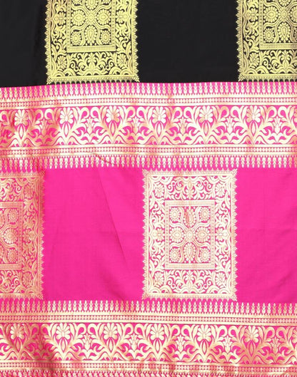 Black And Golden Banarasi Silk Saree | Sudathi