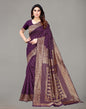 Wine And Golden Banarasi Silk Saree | Sudathi