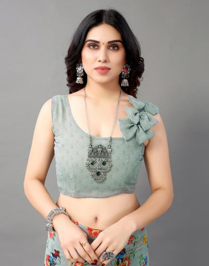 Grey And Multicolored Georgette Saree | Leemboodi