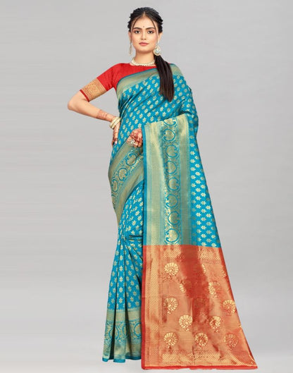 Blue Weaving Silk Saree