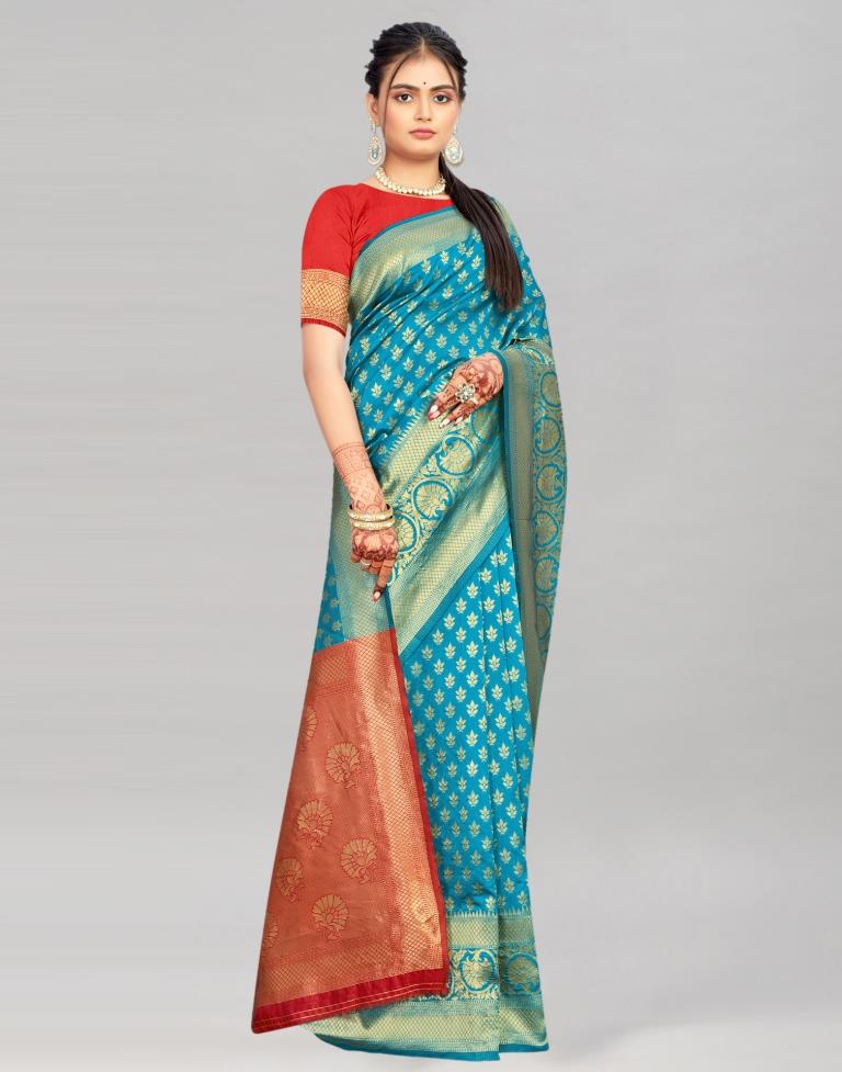 Blue Weaving Silk Saree