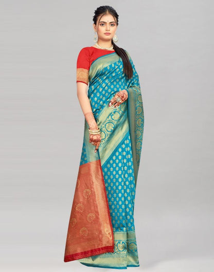 Blue Weaving Silk Saree